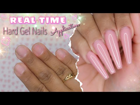 Real Time - Hard Gel Nails Application | Coffin Shape Nails | Builder Gel Nails Tutorial