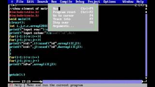 Download the video "97. c programing language // show elements of matrice"