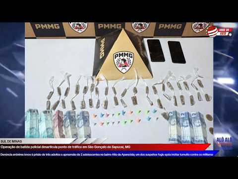 Operação de batida policial desarticula ponto de tráfico em São Gonçalo do Sapucaí, MG