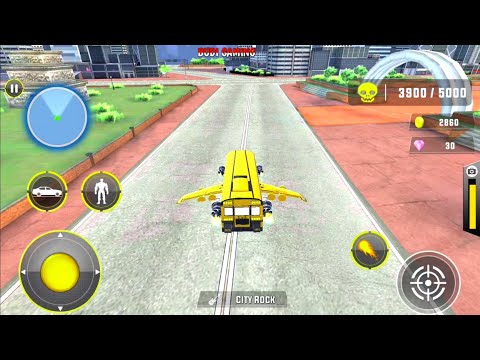 Flying Bus Robot Transform War - Police Robot Games - Android Gameplay