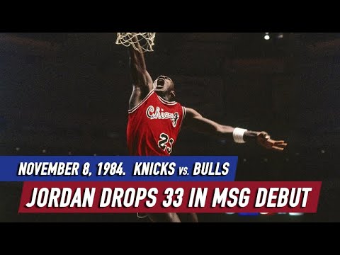 Throwback Nov 8th, 1984. Knicks vs Bulls Game Highlights. Rookie Jordan scores 33 + famous dunk HD