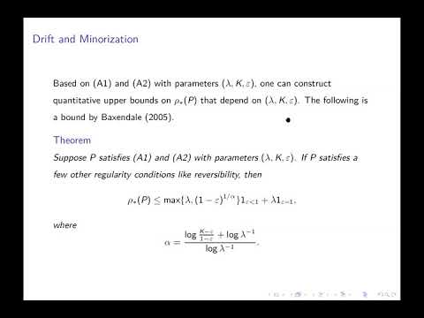 Qian Qin – Limitations of single-step Drift and Minorization in Markov Chain Convergence ANALYSIS