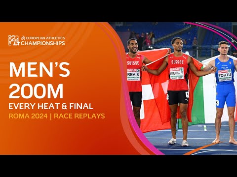 🇨🇭 Swiss Sprint Glory! | Men’s 200m Every Heat & Final | Roma 2024 European Athletics Championships