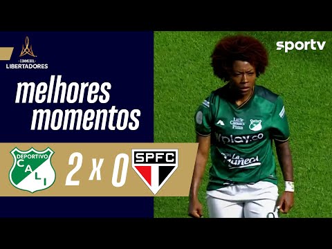 Gols e lances de Deportivo Cali x São Paulo