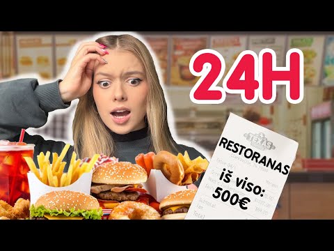 24h VALGAU tai, ką užsisakė prieš mane esantys žmonės 😬🍔  | Knyguolis | Pildyk