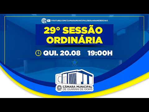 SESSÃO ORDINÁRIA 20 DE AGOSTO DE 2026 - CÂMARA MUNICIPAL DE GUARANI DE GOIÁS
