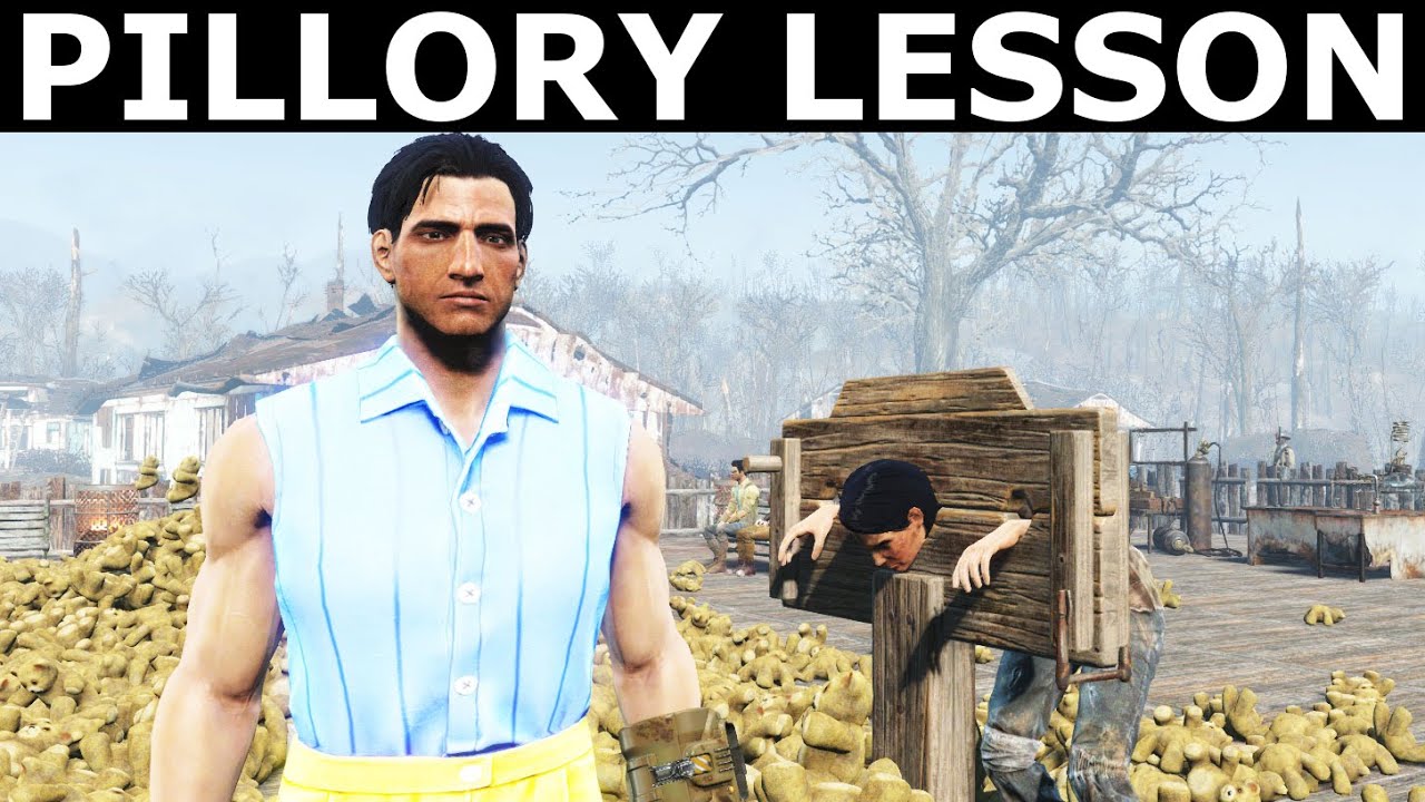 Fallout 4 Contraptions Workshop - Put Marcy Long, Preston, Mama Murphy & Jun Long In The Pillory - YouTube