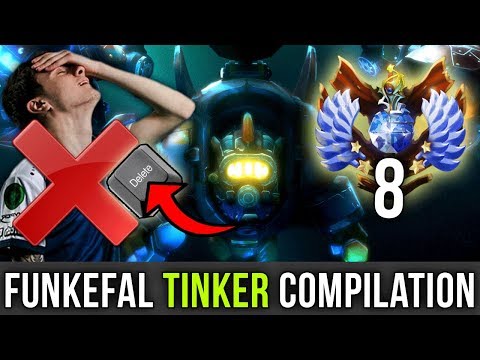 Funkefal [RANK 8] - The Tinker which destroyed Miracle! EPIC Tinker Compilation Dota 2