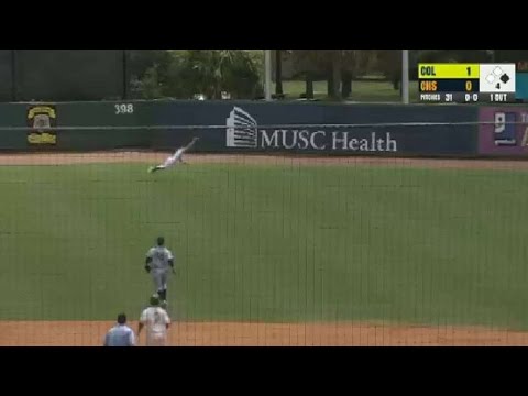 Columbia's Cone makes an all-out diving catch