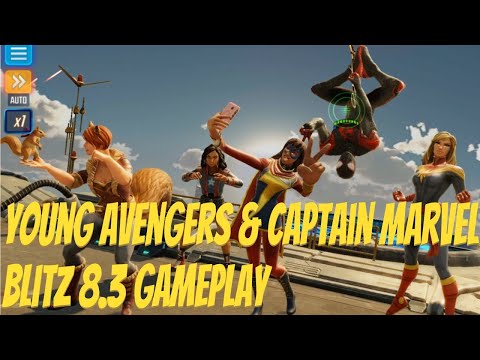Young Avengers & Captain Marvel Blitz 8.3 Gameplay. Marvel Strike Force