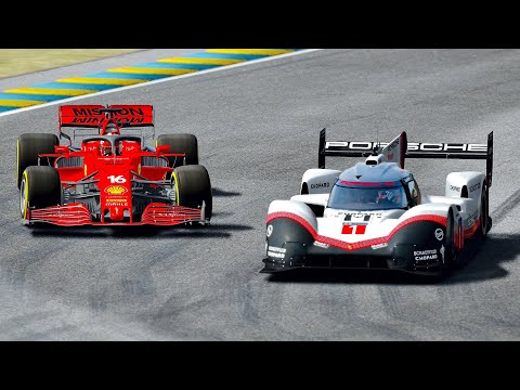 Ferrari F1 2021 vs Porsche 919 Evo at Le Mans 24h Circuit