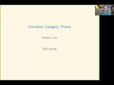 Amélia Liao, Univalent Category Theory
