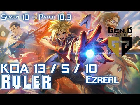 Gen Ruler EZREAL vs APHELIOS ADC - Patch 10.3 KR Ranked