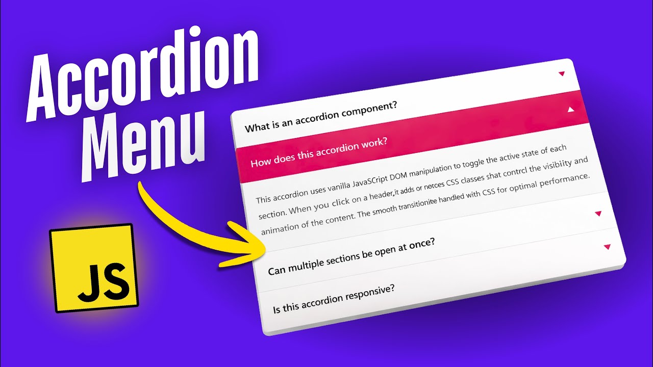 JavaScript Project | Build a Smooth Accordion Menu using JavaScript