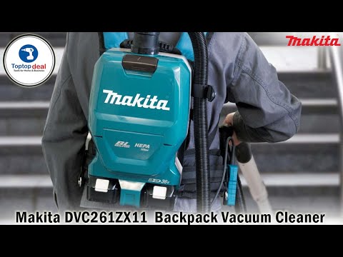 Makita DVC261ZX11 akumuliatorinis (kuprinė) dulkių siurblys (be kroviklio ir be akumuliatorių) video