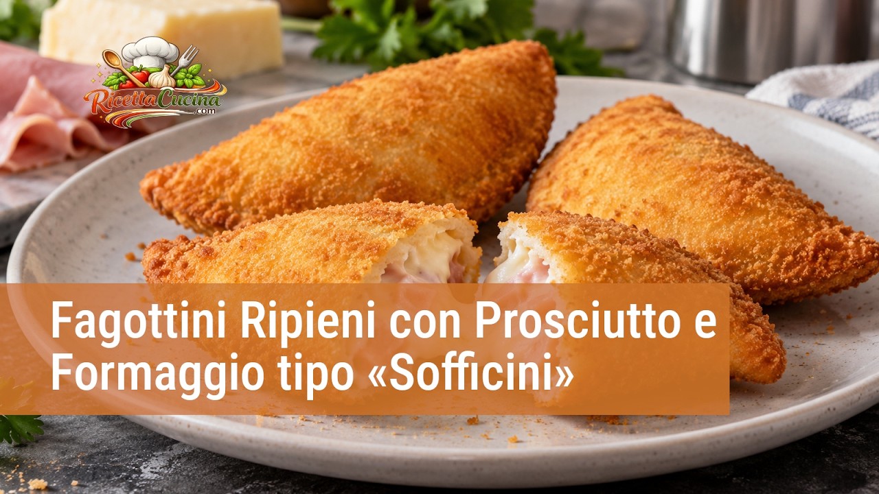 Anteprima video di Fagottini Ripieni con Prosciutto e Formaggio tipo «Sofficini»