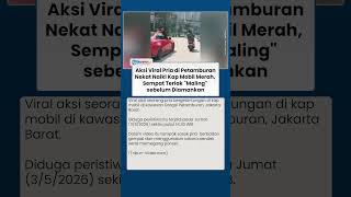 Aksi Nekat Pria Bergelantungan di Kap Mobil Merah, Video Viral Diduga akibat Persoalan Keluarga