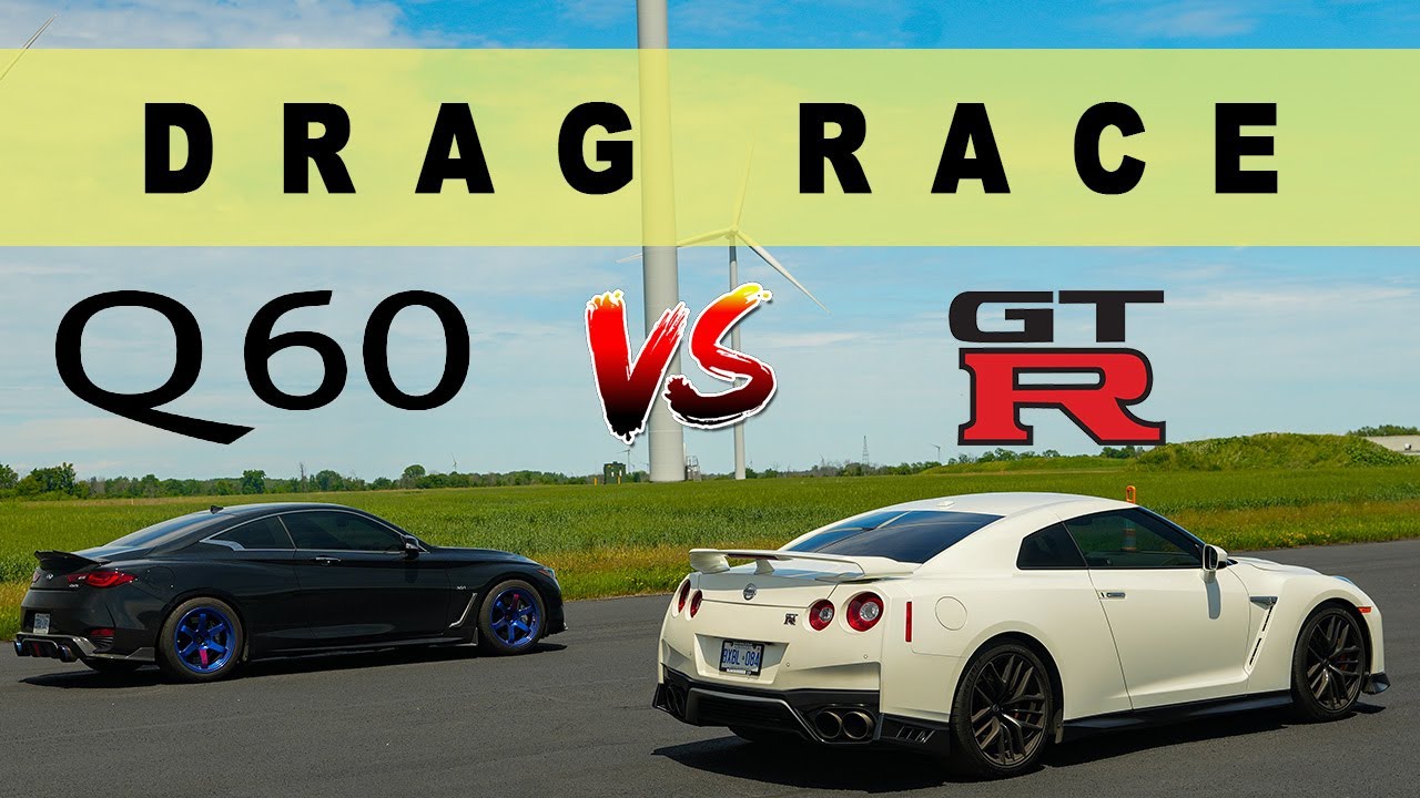 Tuned Infiniti Q60S takes on big brother Nissan GTR R35, can it win? Drag and Roll Race.