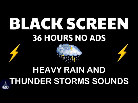🔴 Heavy Rain and Thunder Sounds for Sleeping - Black Screen | Night Storm Ambience for Deep Rest