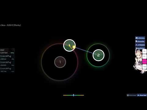 osu bot plays | rush e (8 star 15-600bpm)