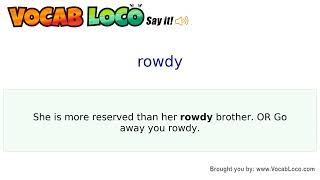 Video thumbnail for rowdy
