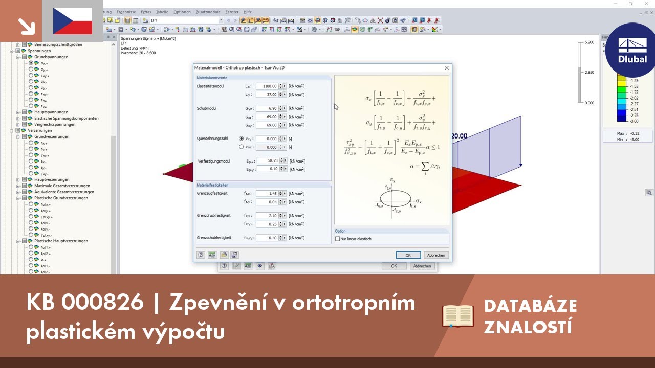 KB 000826 | Zpevnění v ortotropním plastickém výpočtu