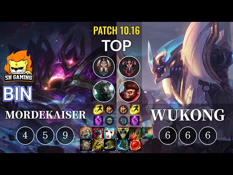 SN Bin Mordekaiser vs Wukong Top - KR Patch 10.16
