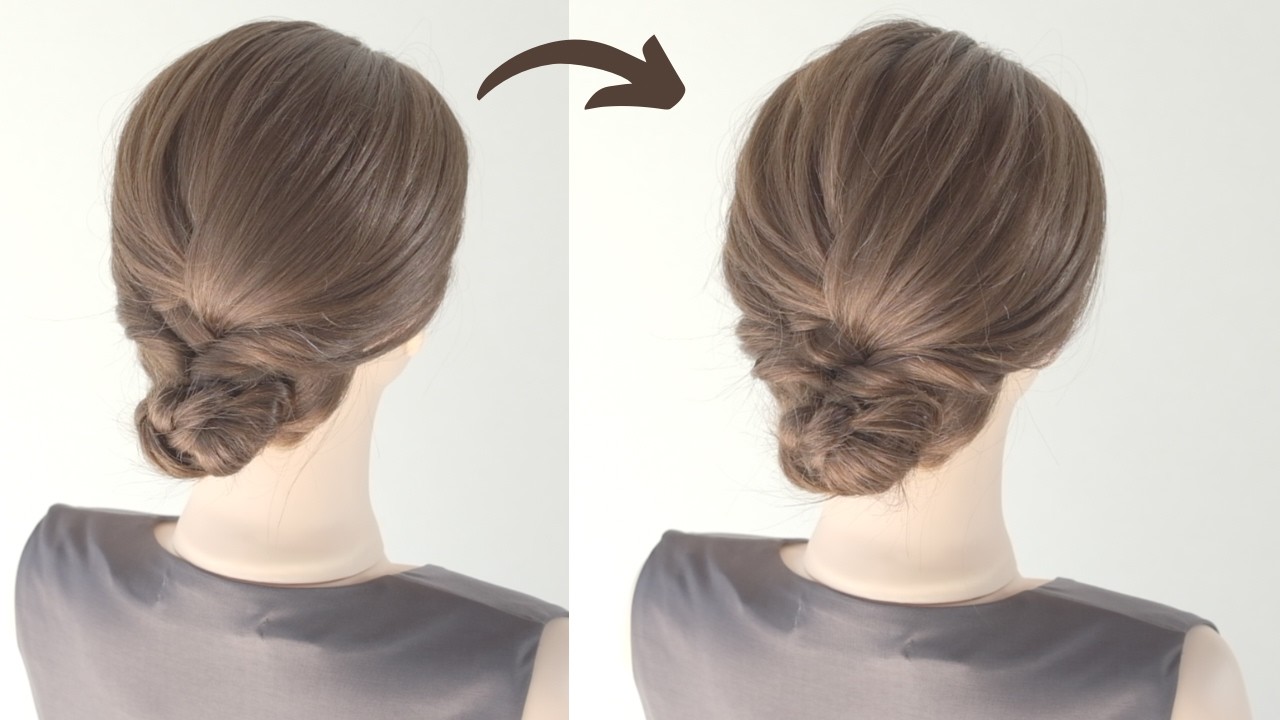 三つ編み×くるりんぱで簡単｜上品まとめ髪【ミディアム】/ Easy Braided Low Bun | Twist & Loop Hairstyle for Medium Hair