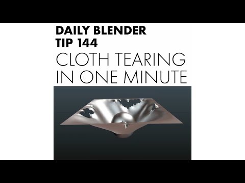Daily Blender Tip 144 - How To Tear Cloth In One Minute With Fracture Modifier