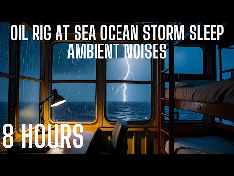 Oil Rig at Sea Ocean Thunderstorm Ambience Quarters & Storm Sounds for Deep Sleep & Relaxation noise