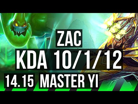 ZAC vs MASTER YI (JGL) | 10/1/12, 70% winrate, Legendary | NA Grandmaster | 14.15