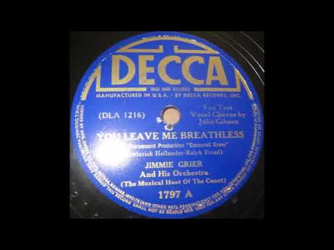 Jimmie Grier & his orchestra - You Leave Me Breathless (1938)