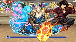 【1コンボ撃破】11月のクエストダンジョン チャレンジダンジョン9 花木九里虎×超ワルりんPT（ソロ）