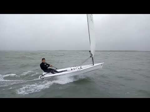 RS Aero - Lymington, 1st Nov (16) - RS Aero 6 prototype downwind through waves in a fresh breeze.