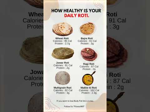 ✨ Here are 6 different types of chapati roti with their nutritional values    #roti #nutrition #nutr