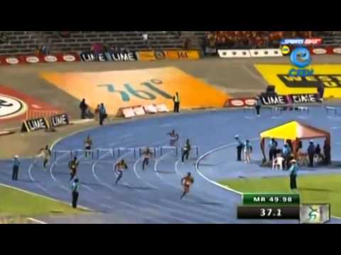 Jaheel Hyde 49 49 400mh Sets National Junior Record Boys & Girls Champs Jamaica 2014