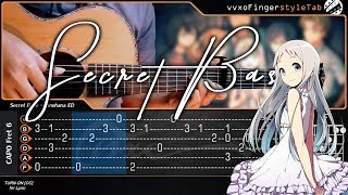 Video thumbnail of "Anohana - Secret Base - Kimi ga Kureta Mono - Fingerstyle Guitar Cover (TAB Tutorial & Chord) 🎵"