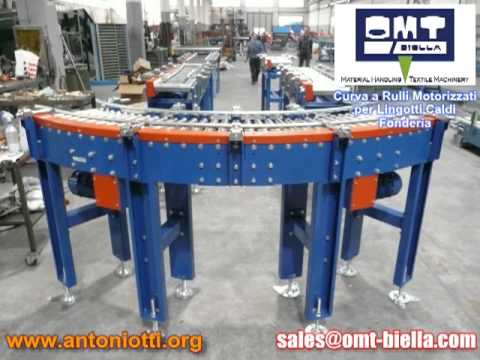 Curva a Rulli Motorizzati per Lingotti Fonderia | Curvilinear Motorized Roller for Ingots