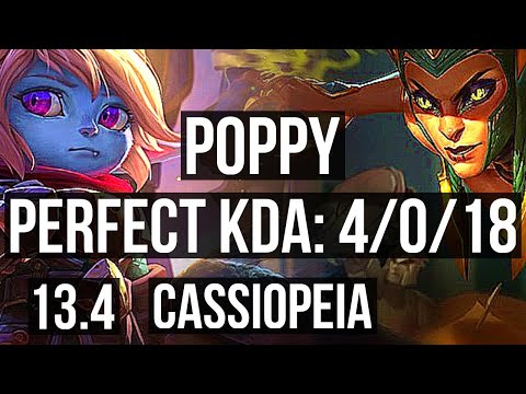 POPPY vs CASSIOPEIA (TOP) | 4/0/18, 1.2M mastery | KR Master | 13.4