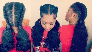 Stitch Feed In Braids and Invisible Ponytails | AliExpress Luvin Hair Brazilian Body Wave