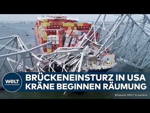 BALTIMORE: Nach Brückeneinsturz in USA! Kräne auf dem Weg! Suche nach Vermissten wird fortgesetzt