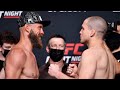 UFC Vegas 26: Weigh-in Faceoffs