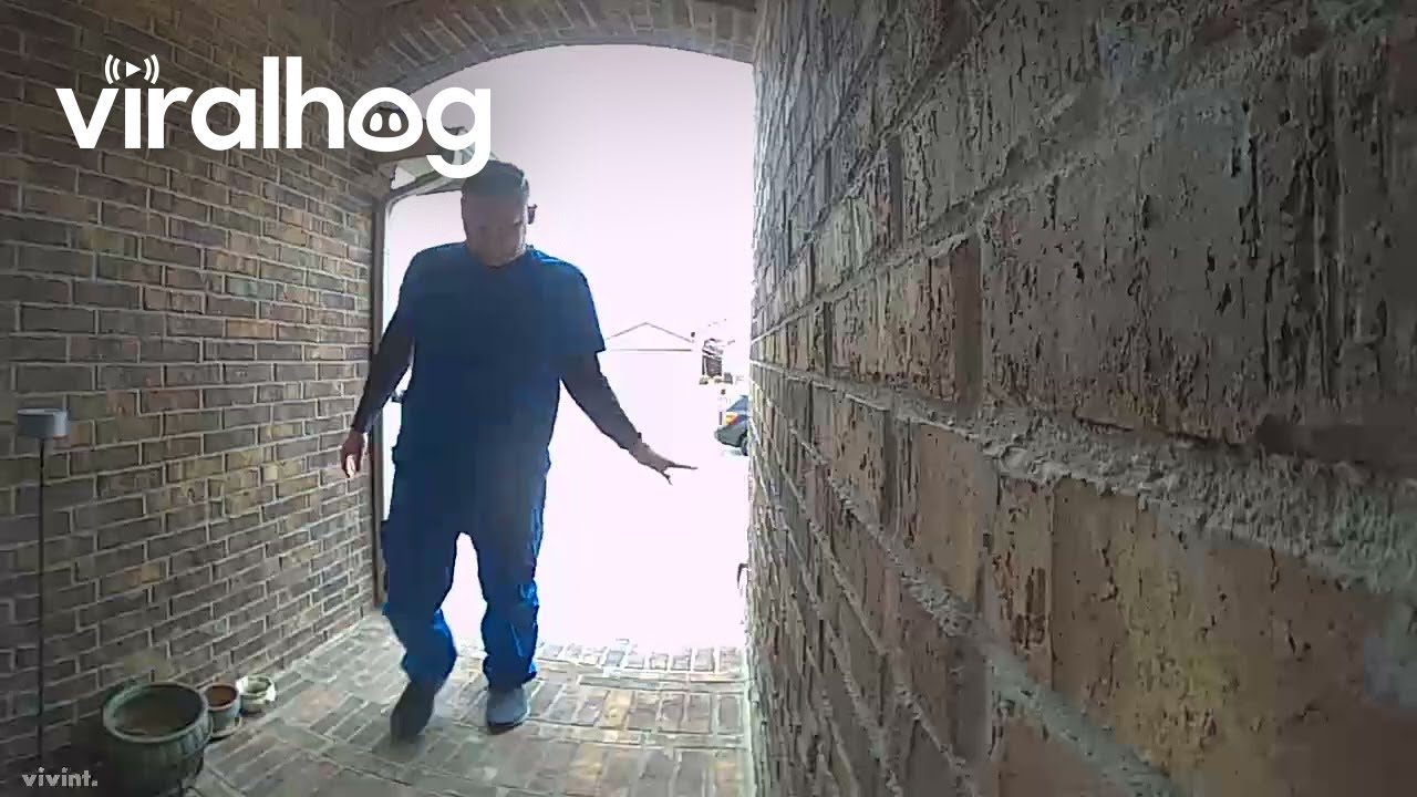 Man Falls on Black Ice Outside His Door || ViralHog