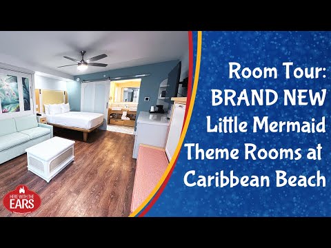 Caribbean Beach -  NEW Little Mermaid 5th Sleeper Room Standard View - Room Tour
