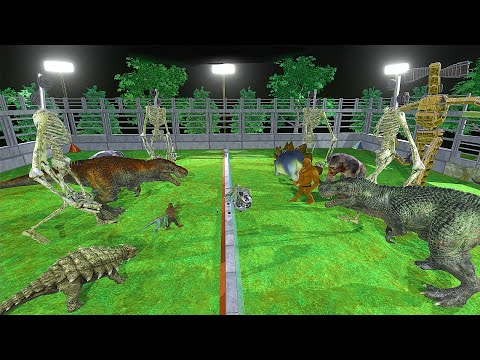 DEATH SOCCER MATCH VS SIREN HEAD/IRONMAN AND DINOSAURS - Animal Revolt Battle Simulator