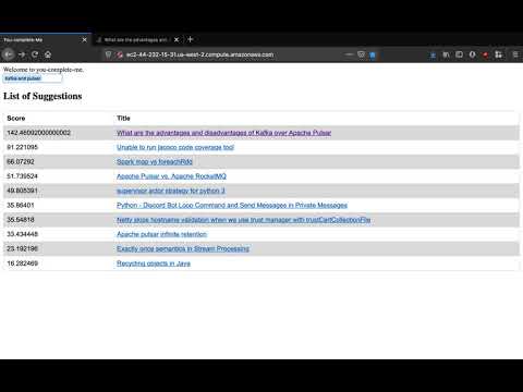 A real time suggestion data pipeline using Elastic Search, Apache Pulsar, Spark and PostgreSQL.