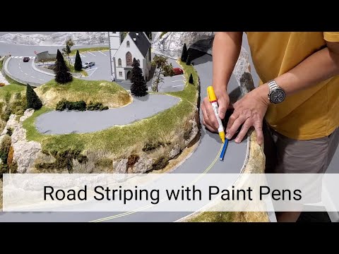 HO Scale Model Railroad Update #10 - Road Striping