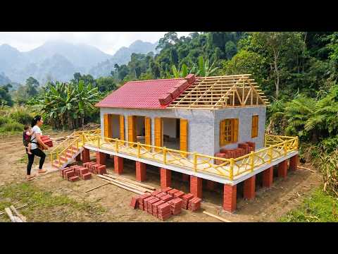 Single Mother Carrying Her Child on Her Back Quietly Built a House Deep in the Mountains in 365 Days