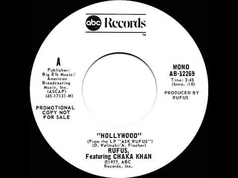 1977 Rufus, featuring Chaka Khan - Hollywood (mono radio promo 45)