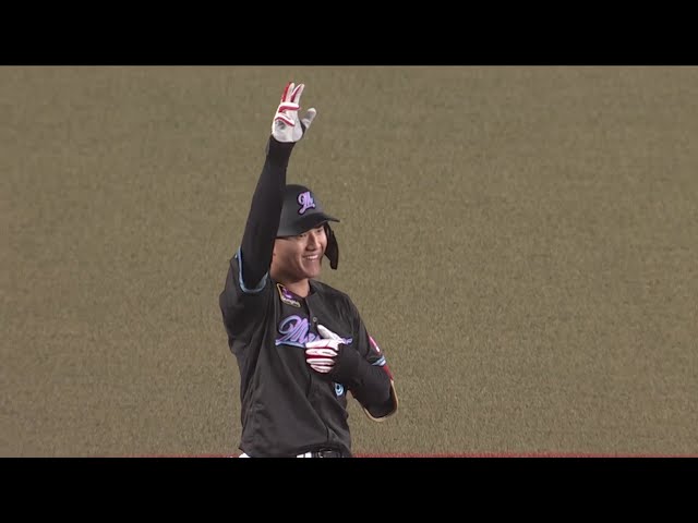 【5回裏】すぐに追いついた!! マリーンズ・西川史礁 レフトへタイムリー2ベースヒットを放ち同点!! 2025年8月9日 千葉ロッテマリーンズ 対 オリックス・バファローズ